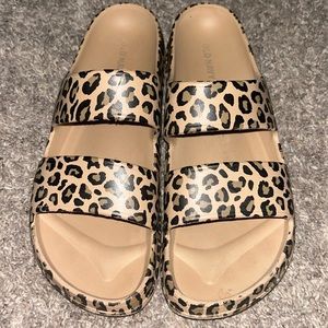 Women’s leopard print rubber slides from old navy